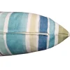 Cuscino bombato rettangolare arredo a righe azzurro 60x40 cm
