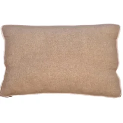 Cuscino con fascia e doppio piping beige 30x50 cm