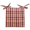 Cuscino coprisedia sfoderabile con lacci quadri 40x40x5 cm rosso