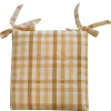 Cuscino coprisedia sfoderabile con lacci quadri 40x40x5 cm giallo