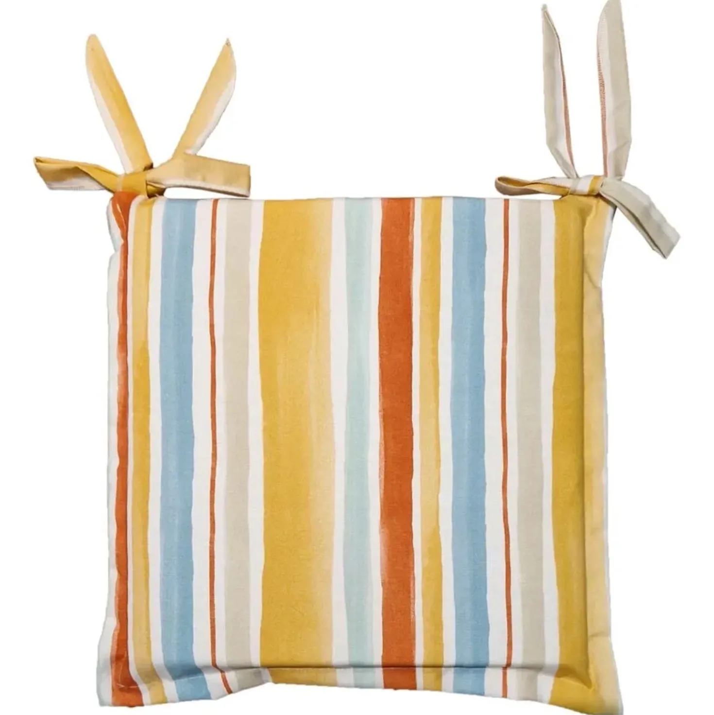 Cuscino per sedia sfoderabile con aletta riga arancio 40x40 cm