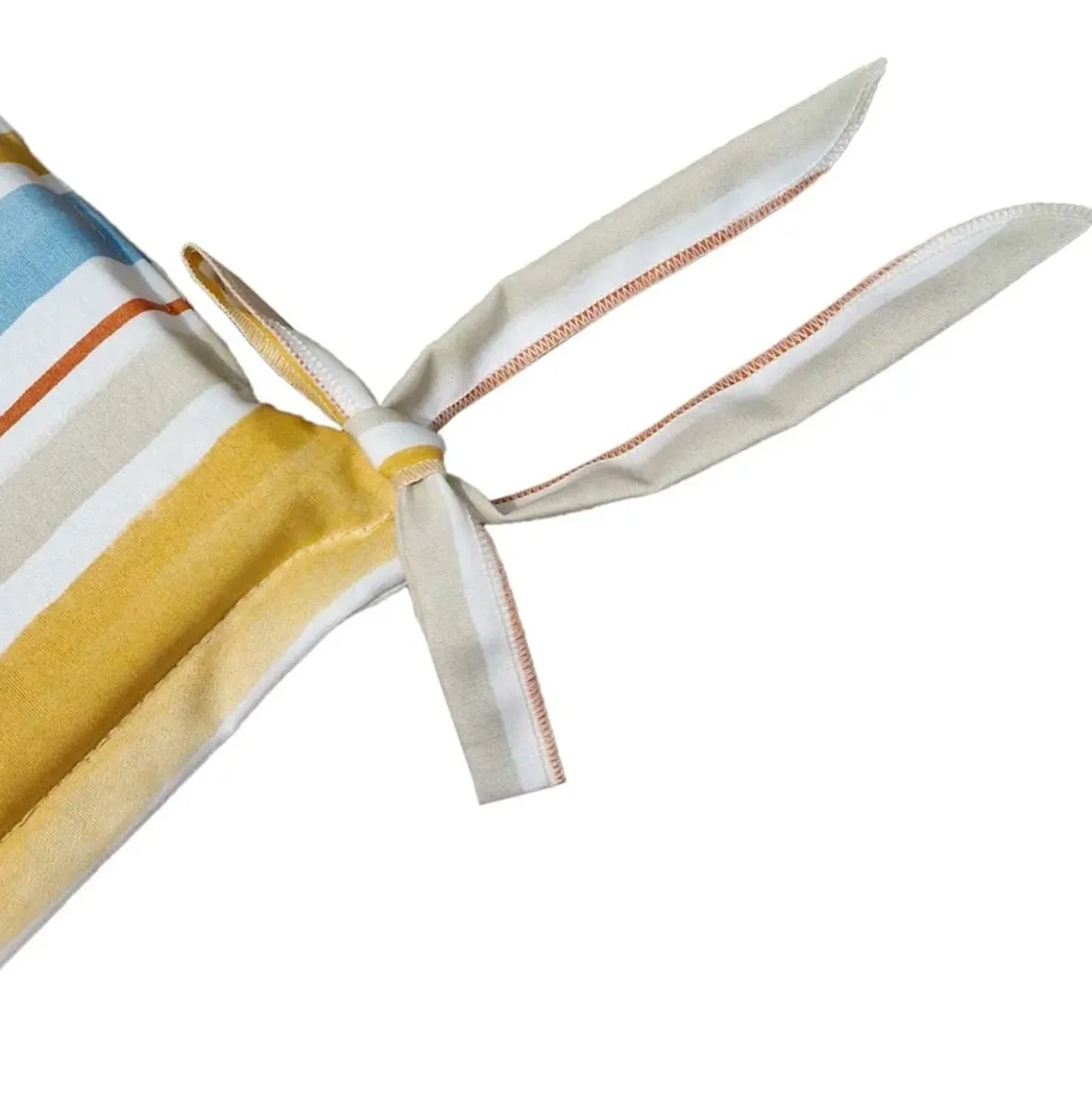 Cuscino per sedia sfoderabile con aletta riga arancio 40x40 cm