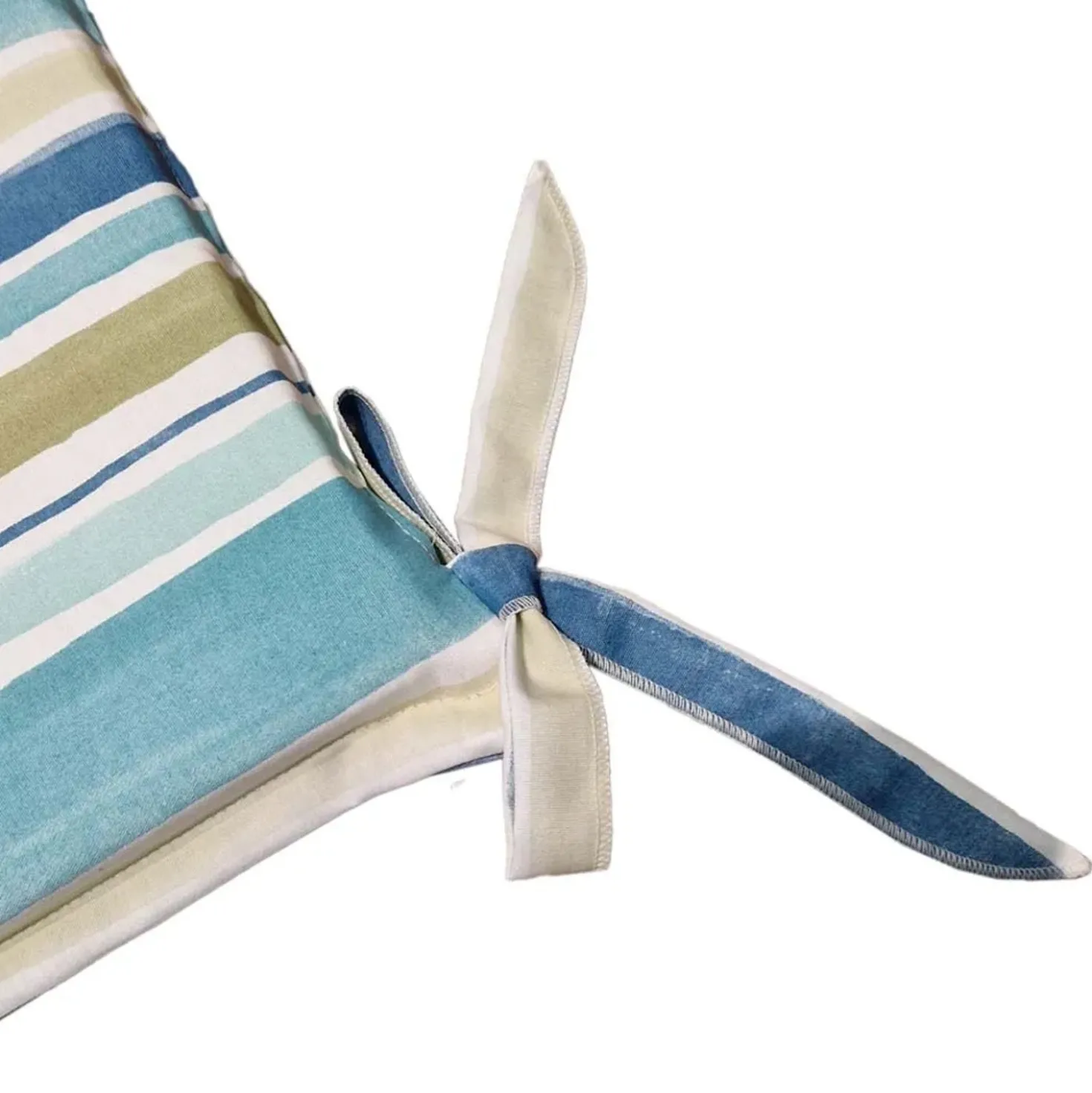 Cuscino per sedia sfoderabile con aletta riga azzurro 40x40 cm