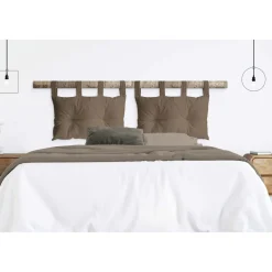 Cuscino per testiera letto 70x45 cm lino scuro