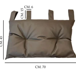 Cuscino per testiera letto 70x45 cm grigio