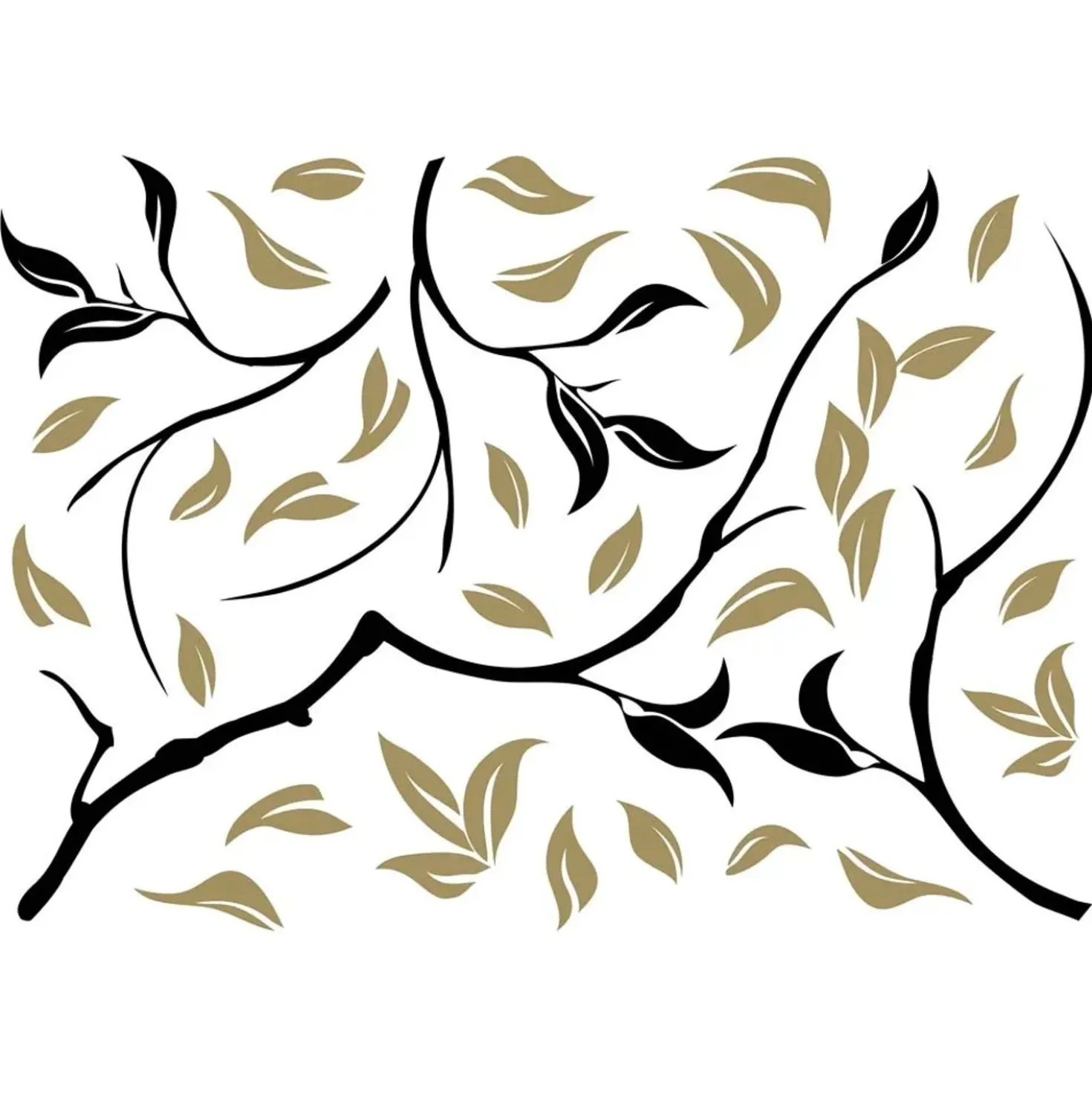 Decorazione adesiva per parete gold ramage 47x65 cm