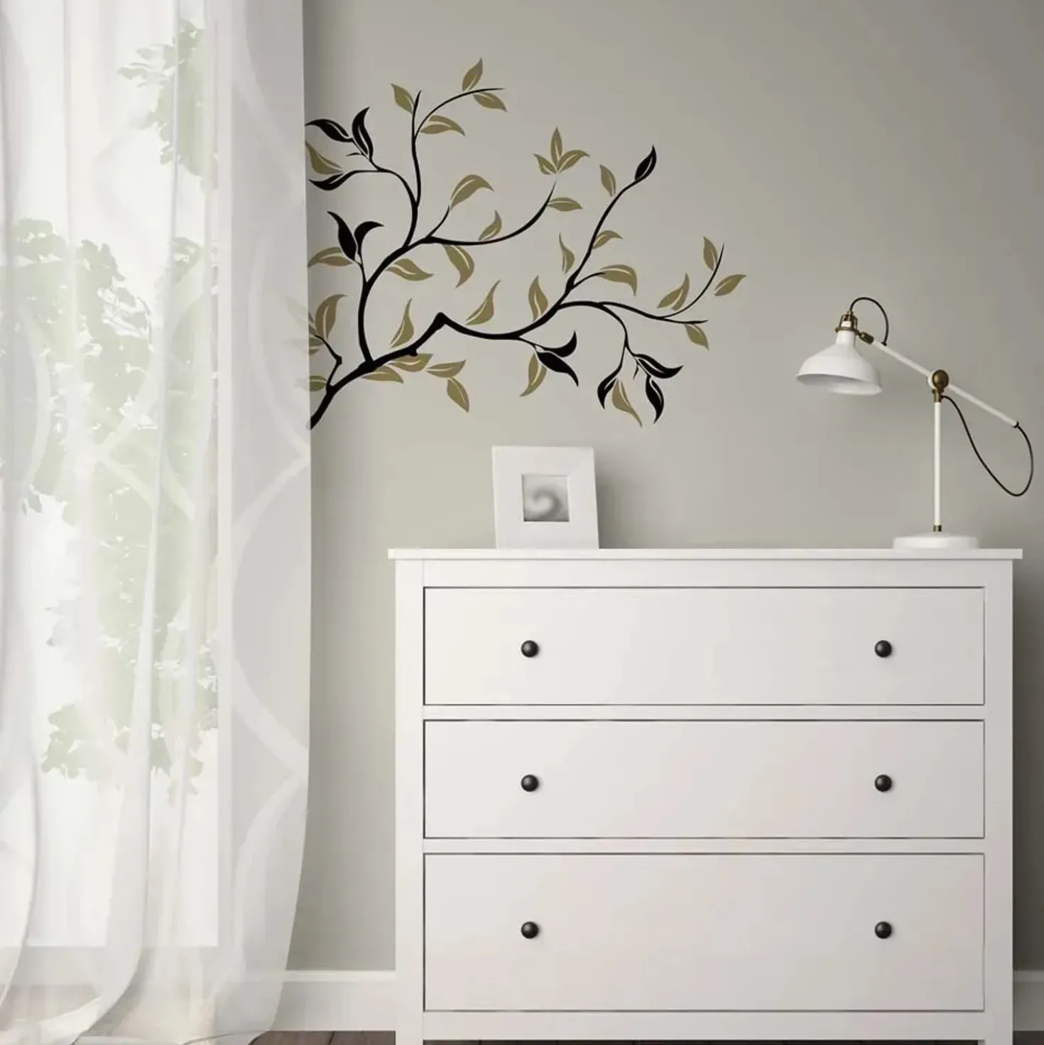 Decorazione adesiva per parete gold ramage 47x65 cm