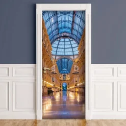 Decorazione Autoadesiva per porta Galleria Milano 210x83 cm