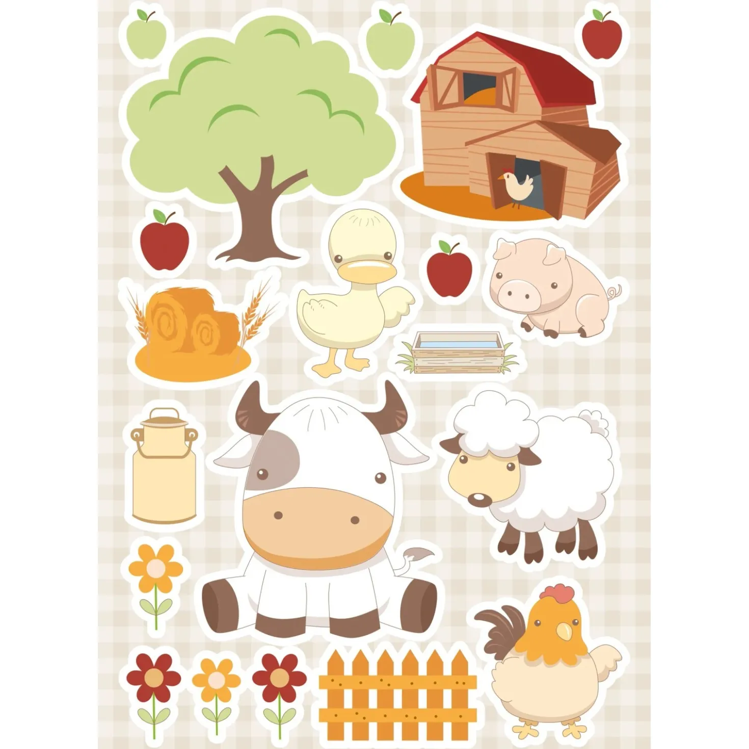 Decorazioni adesive per parete Baby Farm
