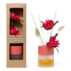 Diffusore di essenza bacchetti fiore Red Wine in vetro 100 ml scatola regalo