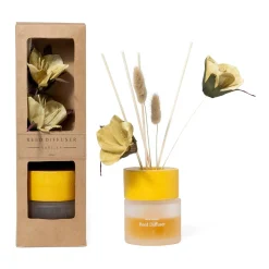 Diffusore di essenza bacchetti fiore Vanilla in vetro 100 ml scatola regalo