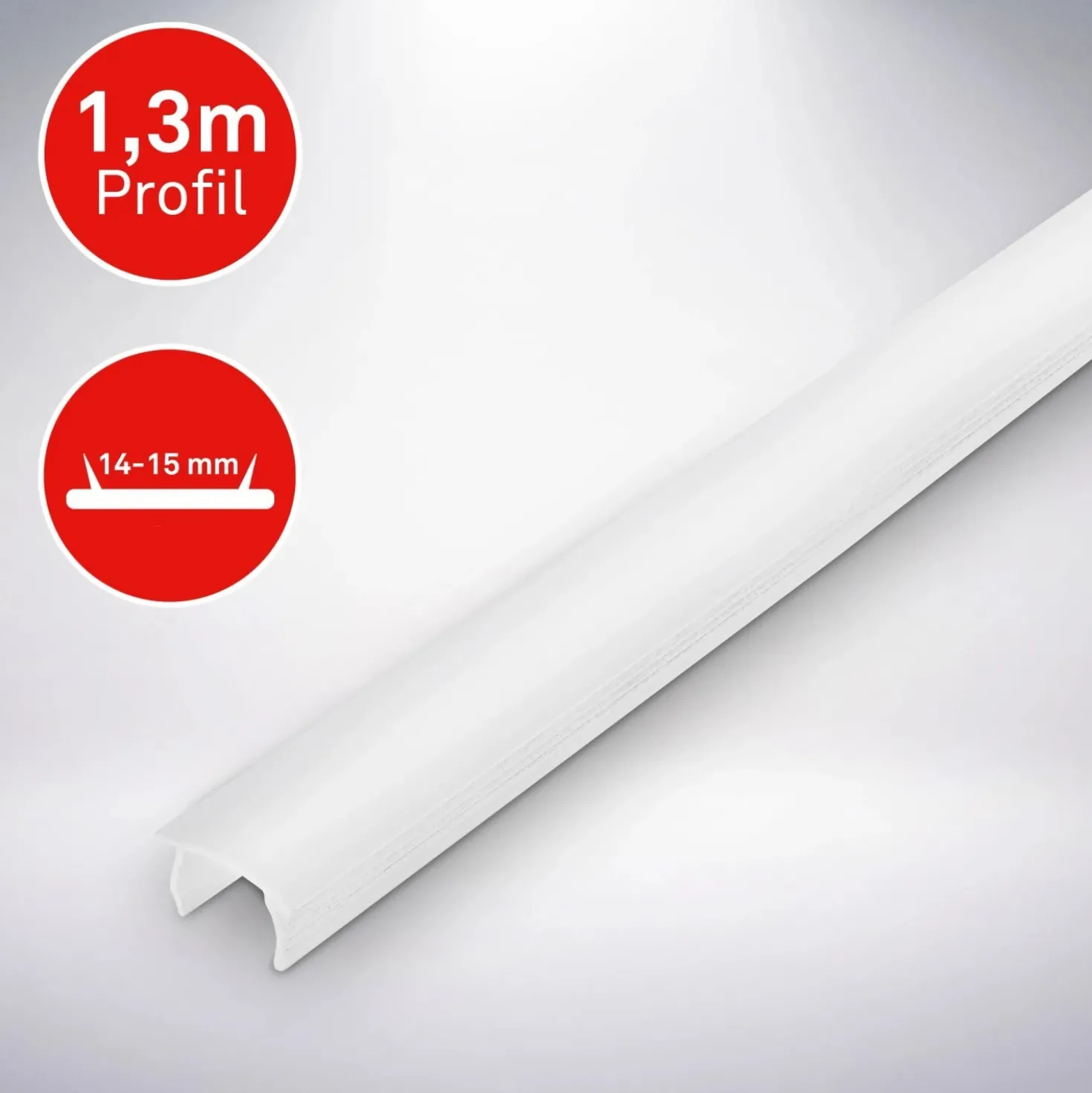 Diffusore Milky per profili LED 1x130x2 cm bianco