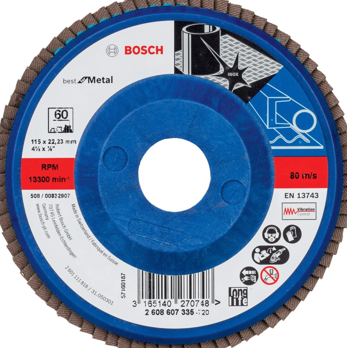 Disco lamellare Bosch X571 Best for Metal Ø 115 mm G60
