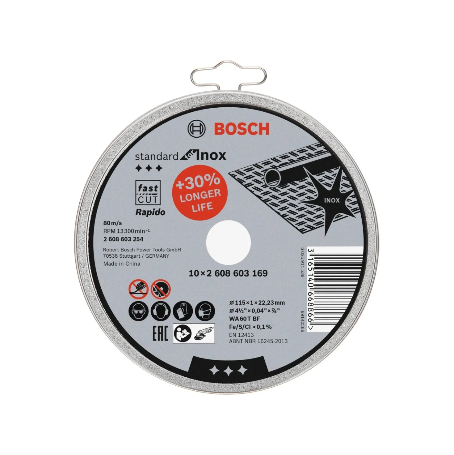 Disco smerigliatrice Bosch Ø 115x1x22,23 mm 10 pz