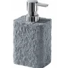 Dispenser sapone Aries in resina e sabbia grigio