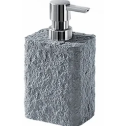 Dispenser sapone Aries in resina e sabbia grigio