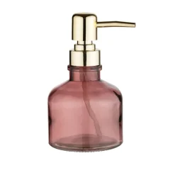 Dispenser sapone Atessa in vetro rosa antico