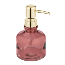 Dispenser sapone Atessa in vetro rosa antico