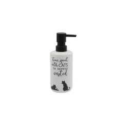 Dispenser sapone da appoggio Cats in ceramica bianco