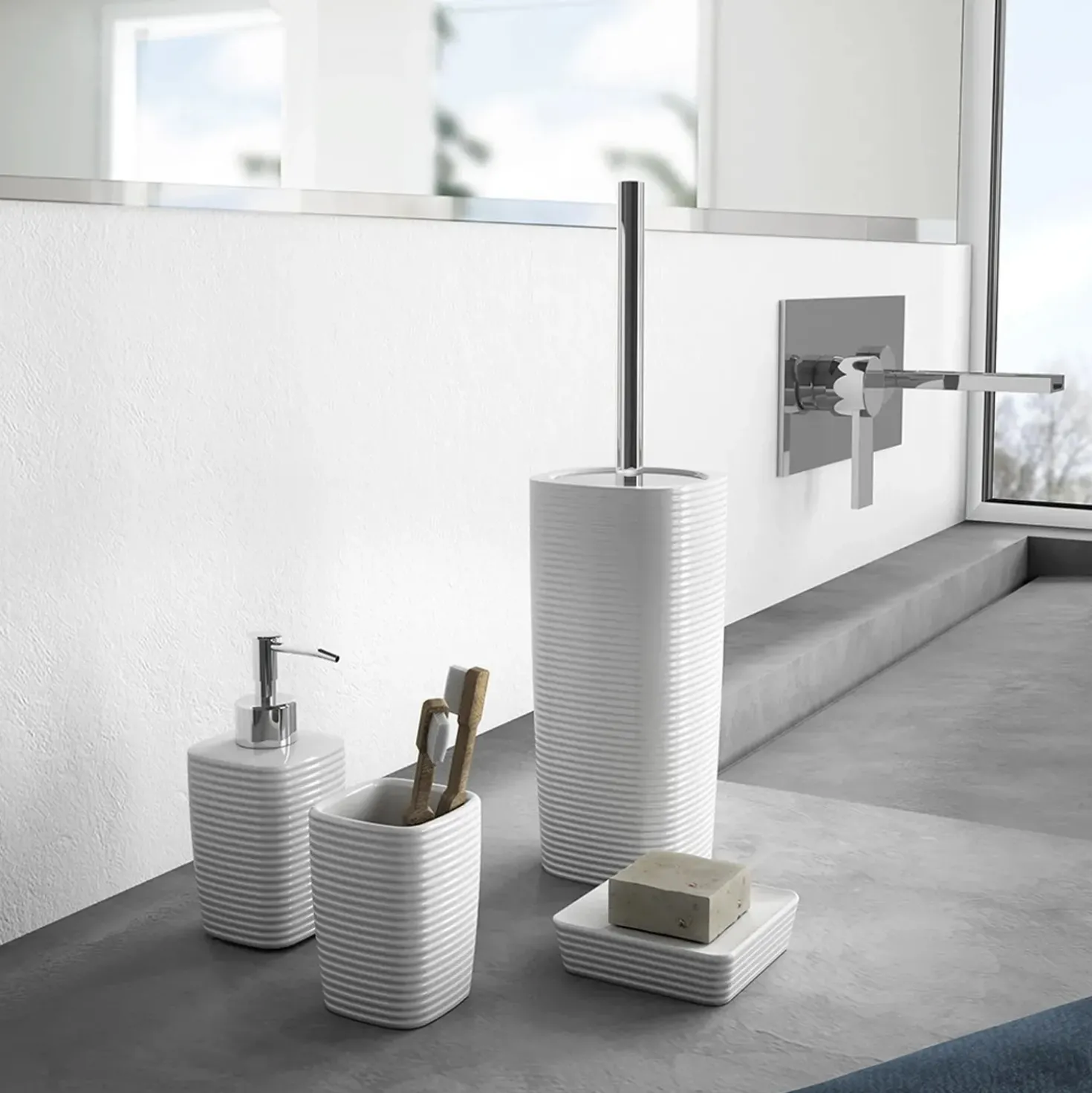 Dispenser sapone Kelly in ceramica bianco