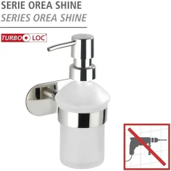 Dispenser sapone Orea Shine vetro e acciaio brillante