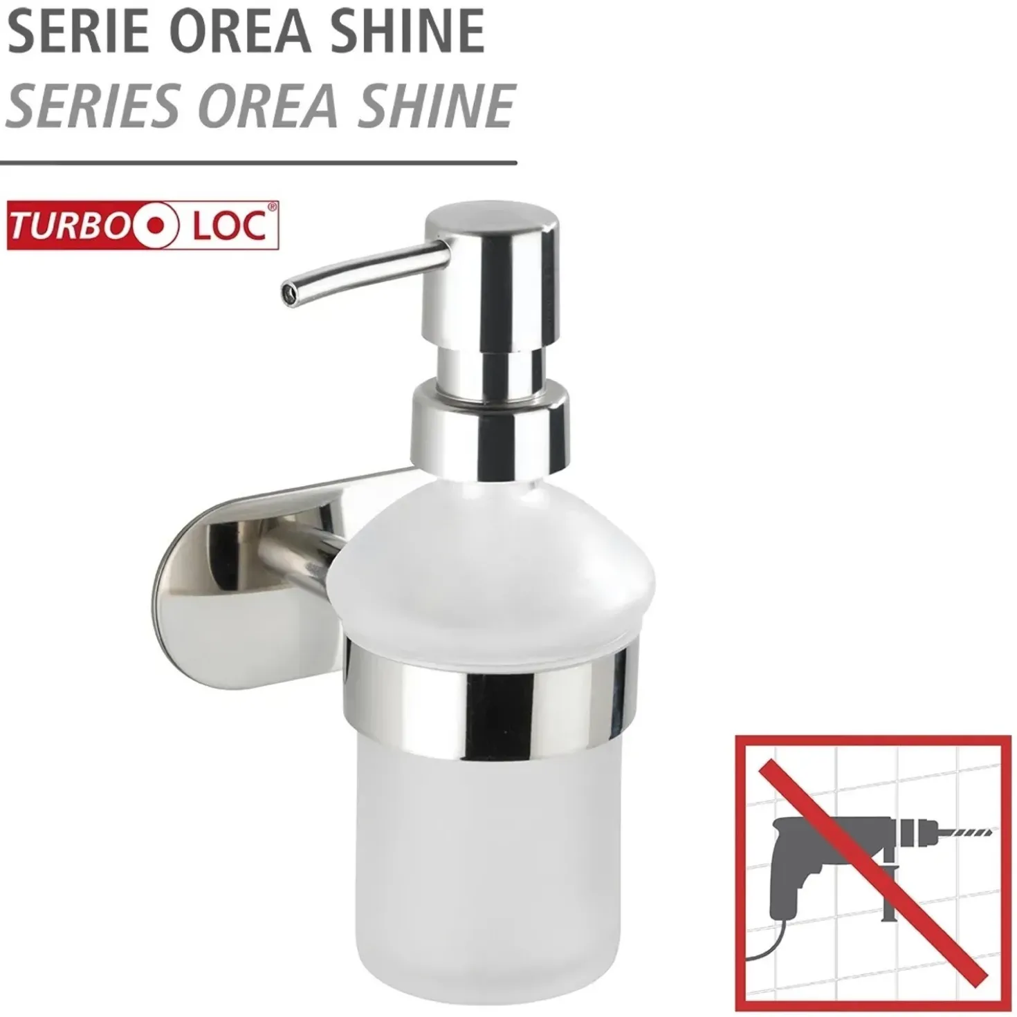 Dispenser sapone Orea Shine vetro e acciaio brillante