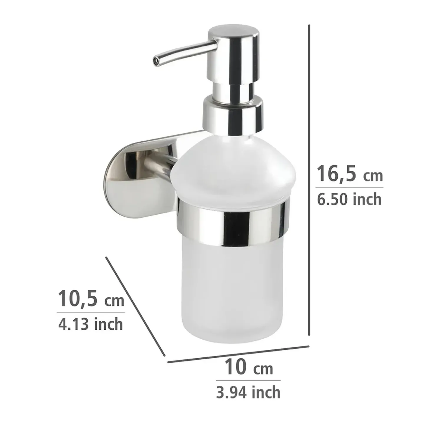 Dispenser sapone Orea Shine vetro e acciaio brillante