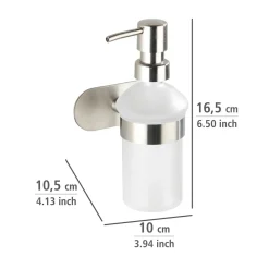 Dispenser sapone Wenko Turbo-Loc Orea adesivo in acciaio inoxopaco 200 ml