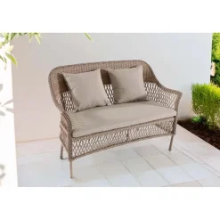 Divano da esterno in rattan con cuscino Roslyn 2 posti 117x65x87cm