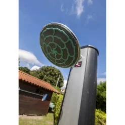 Doccia da giardino solare in PVC nero e argento 20 l con rubinetto lavapiedi