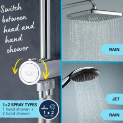 Doccia Grohe Vitalio Start 250 Cube Flex con deviatore
