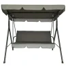 Dondolo a 3 posti in metallo e poliestere con cuscini 170x110xH151,5 cm