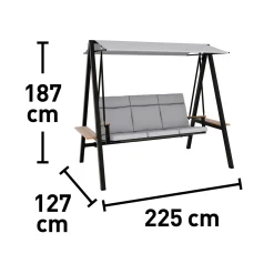 Dondolo da giardino Summerdale grigio 3 posti