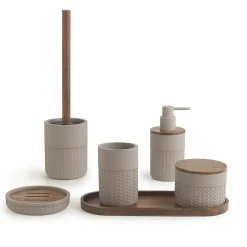 Dosasapone bagno Thea Bamboom in resina 200 ml grigio/naturale scuro