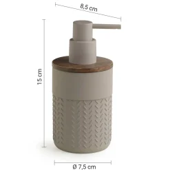Dosasapone bagno Thea Bamboom in resina 200 ml grigio/naturale scuro