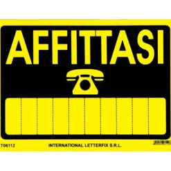 EcoMaxiTarga di informazione "Affittasi" fluorescente 25 x 35 cm