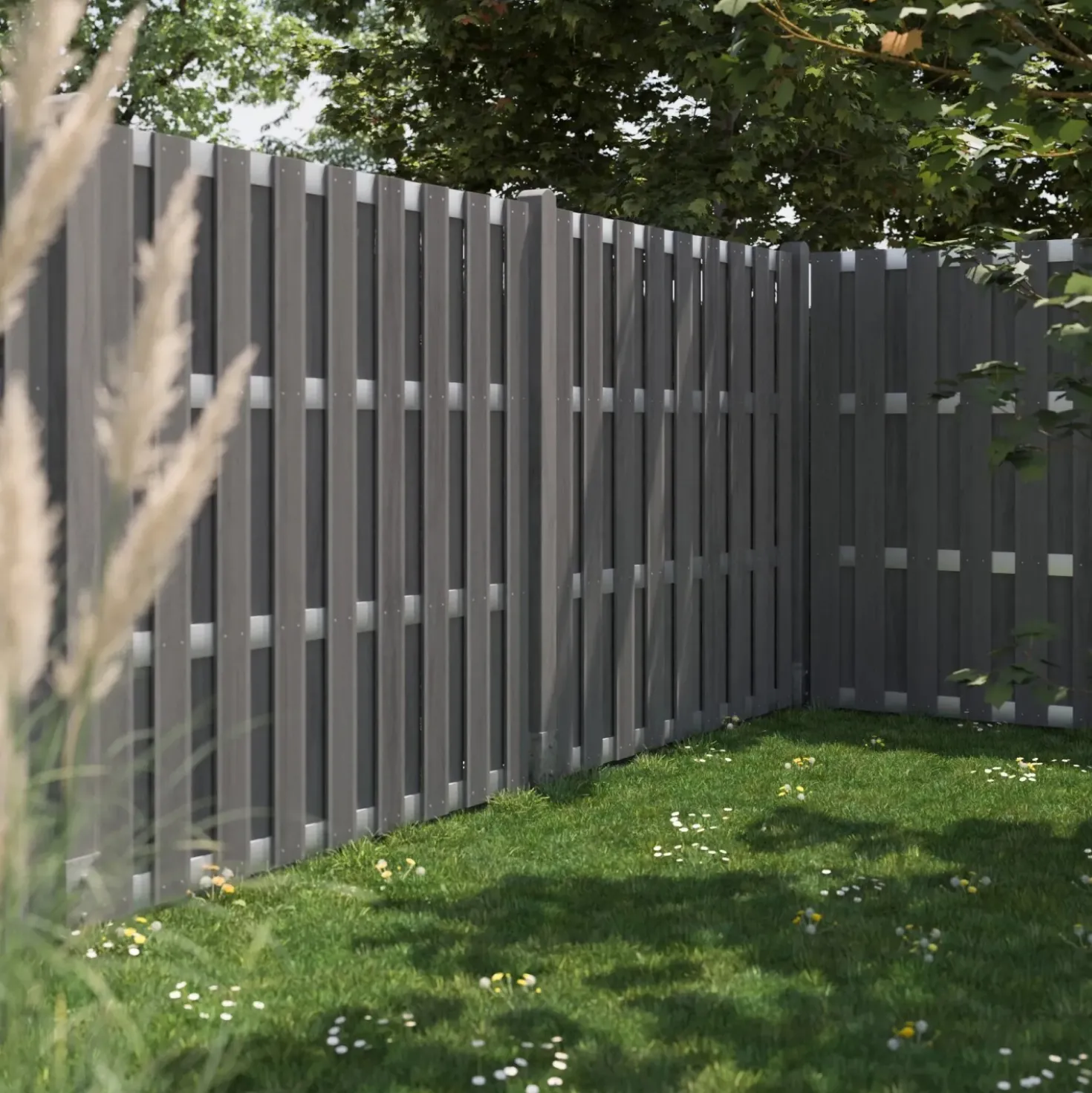 Elemento per recinzioni privacy WPC alluminio 180 x 180 cm antracite