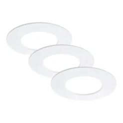 Faretti da incasso LED Flat In bianco Ø 8,5cm 5W 3 pz