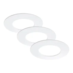 Faretti da incasso LED Flat In bianco Ø 8,5cm 5W 3 pz