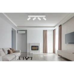 Faretto 4 luci Globo Robby 56x6x12 cm bianco