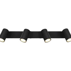 Faretto 4 luci Globo Robby nero opaco 560x60x120 mm