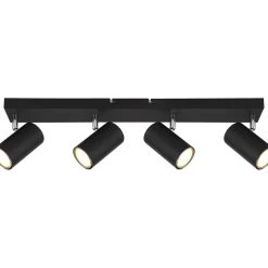 Faretto 4 luci Globo Robby nero opaco 560x60x120 mm