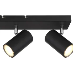 Faretto 3 luci Globo Robby nero opaco 410x60x120 mm