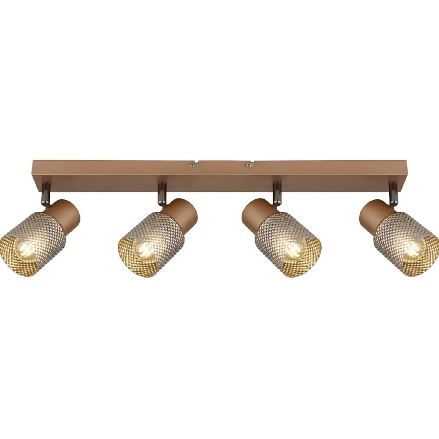 Faretto 4 luci Globo Satella 56x12x12,5 cm metallo caffè satinato