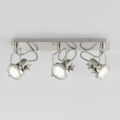 Faretto 3 luci Spot Techno 45x16 cm nichel
