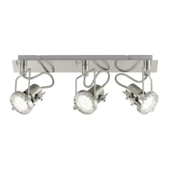 Faretto 3 luci Spot Techno 45x16 cm nichel