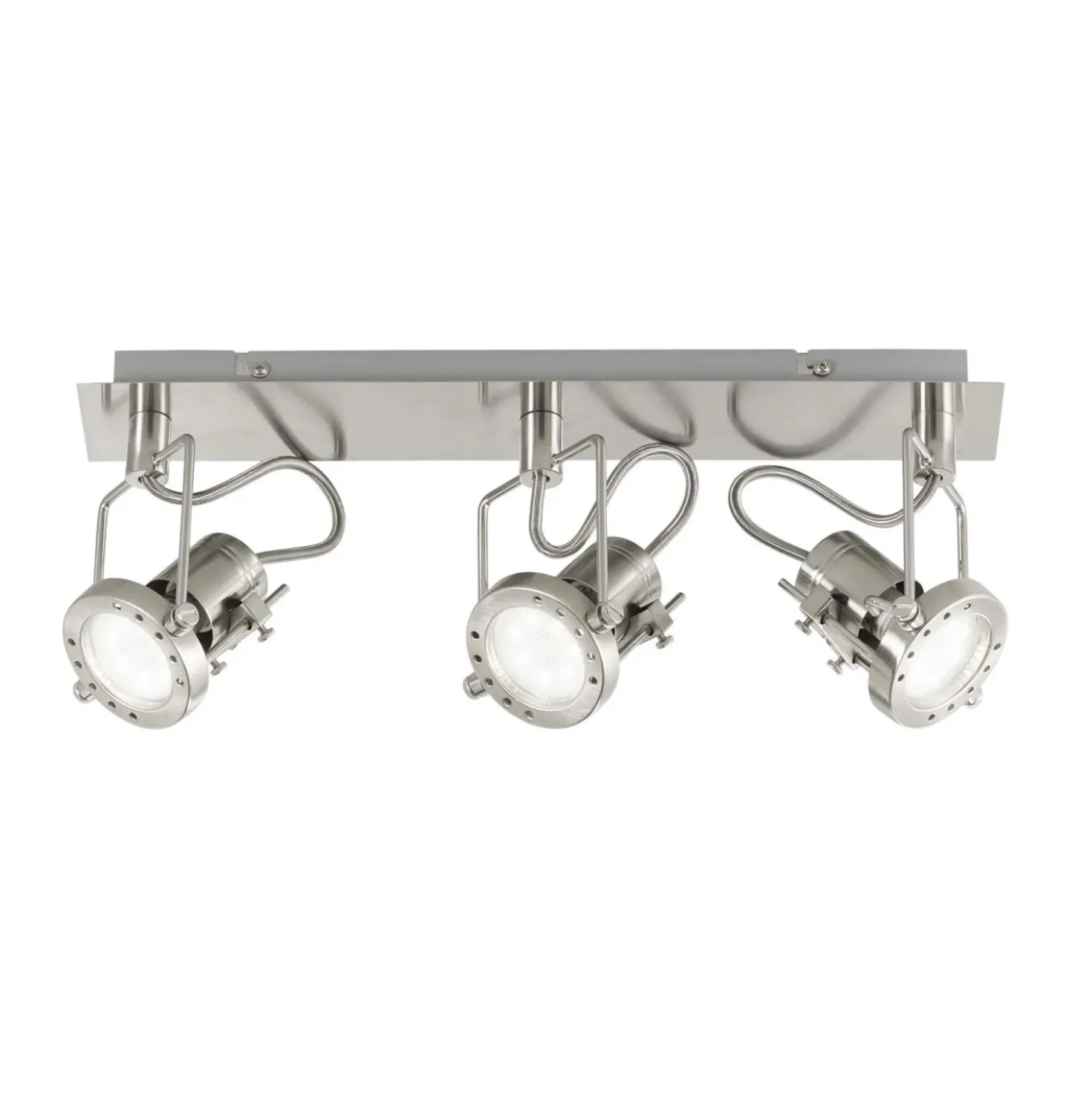 Faretto 3 luci Spot Techno 45x16 cm nichel