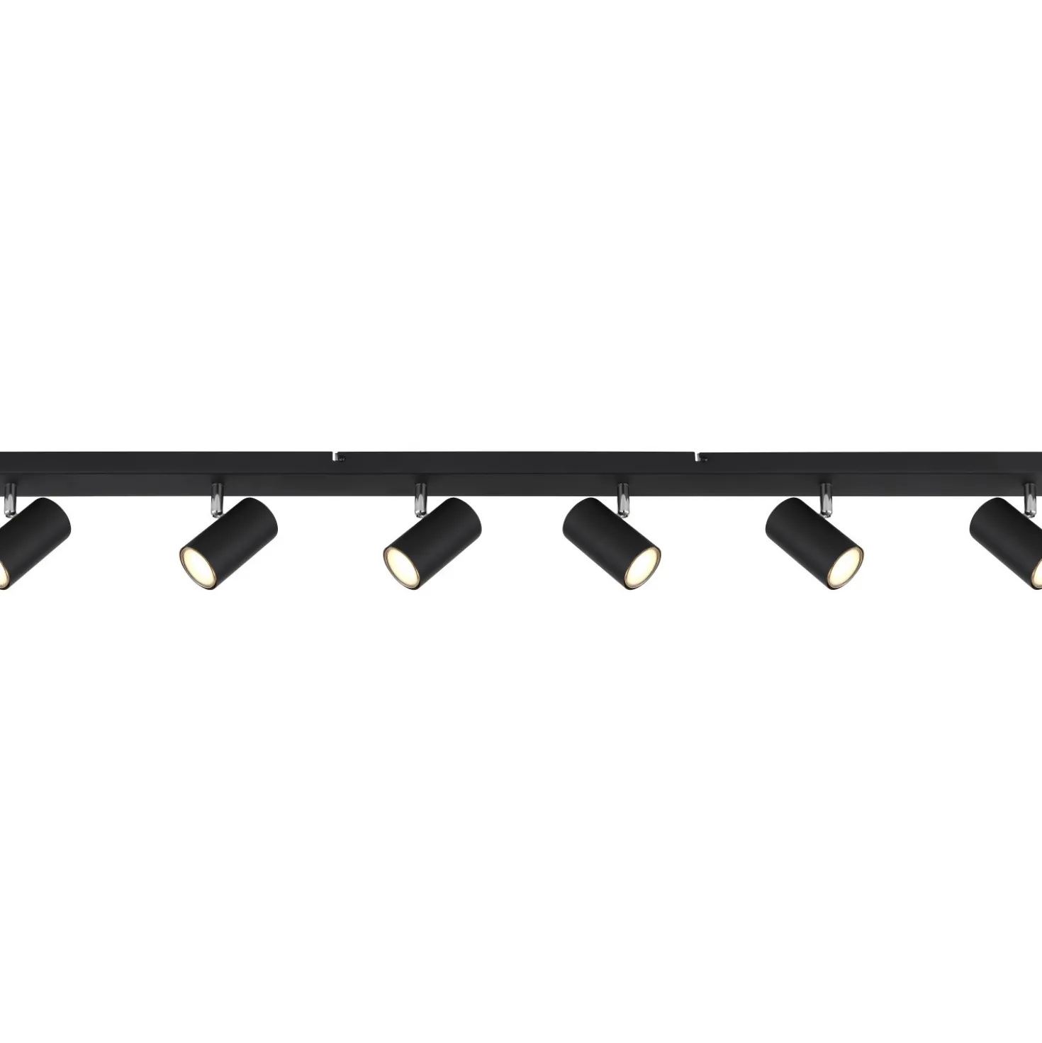 Faretto Globo Robby a 6 luci nero opaco 1150x60x120 mm