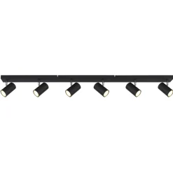 Faretto Globo Robby a 6 luci nero opaco 1150x60x120 mm