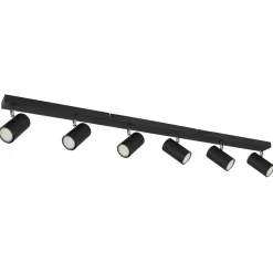 Faretto Globo Robby a 6 luci nero opaco 1150x60x120 mm